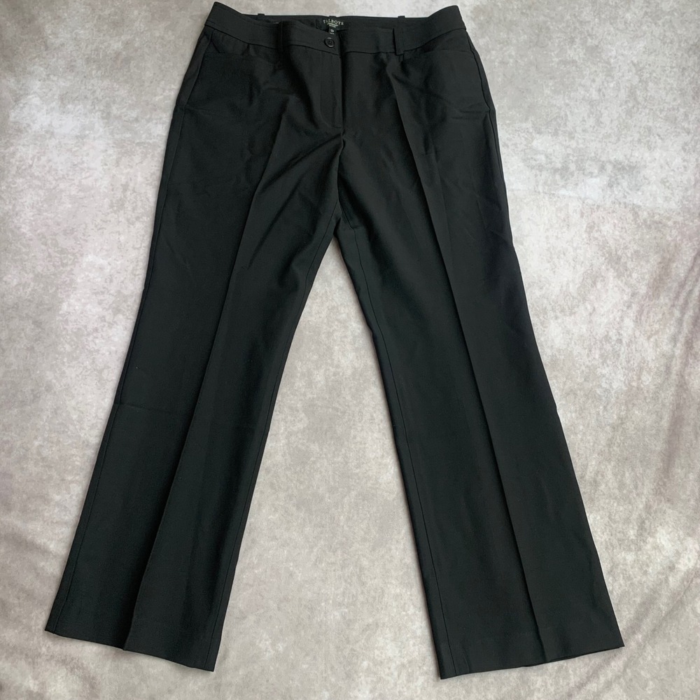 Talbots Signature Black Wool Blend Straight Leg Trousers Dress Pants 12P New
